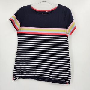 Boden Breton Short Sleeve Stripe Cotton Tee Womens Size 10 Navy